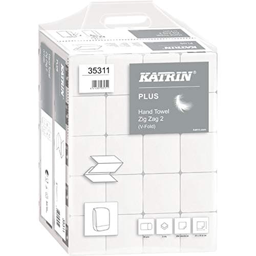 Image of Katrin Plus Zig Zag 2-Ply White 200 Sheets (Pack of 20) 35311