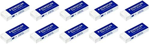 Image of 10 x Staedtler Mars Plastic Pencil Eraser Rubbers School Office Drawing