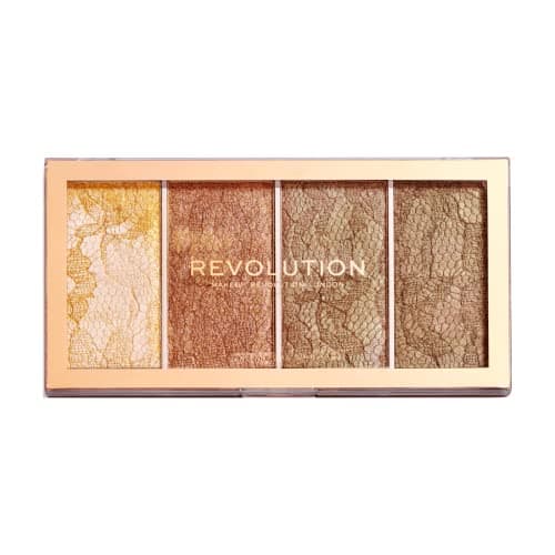 Image of Revolution Vintage Lace Intense Metallic Cream-Powder Highlighting Palette 4 x 5g