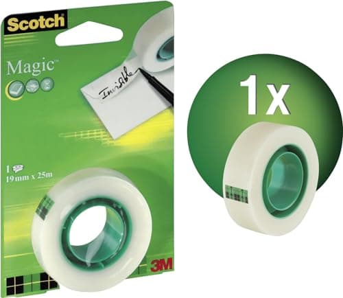 Image of Scotch Magic Tape, Refill Pack, 1 Roll, 19 mm x 25 m - Invisible Tape, for Christmas Gift Wrapping, Labelling Christmas Cards and Presents, Essential Christmas Supplies​