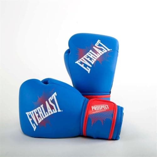 Image of Everlast Prospect 2 8oz Kids Boxing Gloves (Ages 8-12) Blue/Red Boxing Gloves for Bags & Mitt Work, Soft Interior Lining, Hook & Loop System, and Ventilated Palms - Authentic Everlast Gear