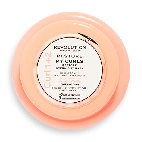 Image of Revolution Haircare London Hair Mask for Damaged and Dry Hair, Restore My Curls Overnight Mask, Intensely Hydrating Nourishing Formula, Looks Shiny, Vegan Cruelty-Free, 220ml