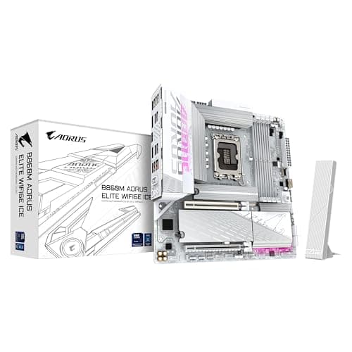 Image of GIGABYTE B860M AORUS ELITE WF6E ICE Motherboard - Intel Core Ultra Series CPUs, 12+1+2+1 Phases VRM, up to 9200MHz DDR5, 1xPCIe 5.0 + 2xPCIe 4.0 M.2, 2.5GbE LAN, WIFI 6E, USB 4