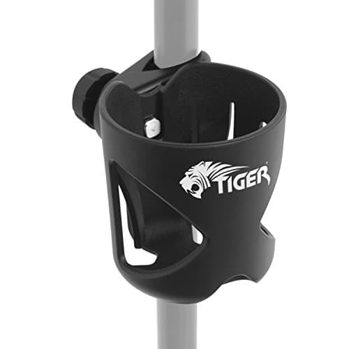 Image of Tiger MSA79-BK Clamp on Drink Holder for Music Stand, Mic Stand and Drum Stand – Cup Holder for Vocalist, Drummers, Guitarists and Bassists