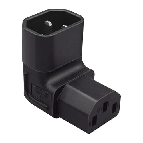 Image of Strhowill IEC320 C14 male to C13 female AC power converter,90 Degree UP Right Angled Female C13 Power Extension Adapter,C14 3 pin to C13 for PDU & UPS,3 pole, 250V 10A (C14 to C13, Up/Down)
