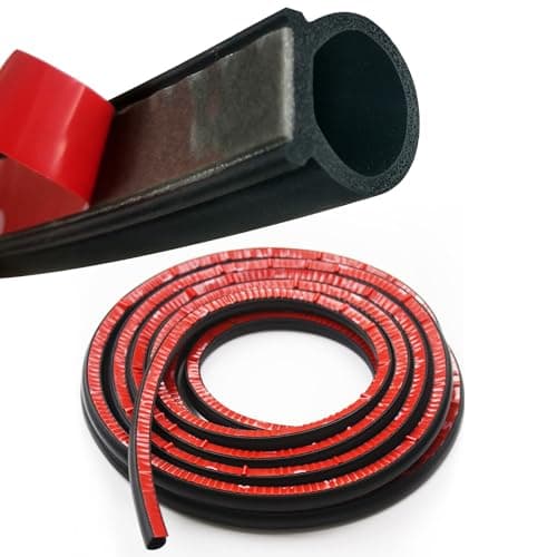 Image of Universal Car Rubber Seal Strip,3M D-Shape Self Adhesive Rubber Window Seal Strip, Rubber Door Seals,D-Shape Door Sea l Weather Strip, Weather Stripping Doo r Sea l for Car Window and Cover Trunk Wind