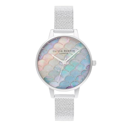Image of Olivia Burton Analogue Quartz Watch for Women Under The SEA Collection with Silver Stainless Steel Mesh Bracelet - OB16US46