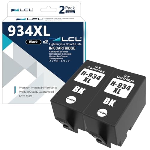 Image of LCL Compatible Ink Cartridge 934XL (2 Black) Replacement for HP Officejet Pro 6830, 6230, 6815, 6835, 6812, 6820, 6220, OfficeJet Pro 6836, 6220, 6800, 6822, 6825 Printers