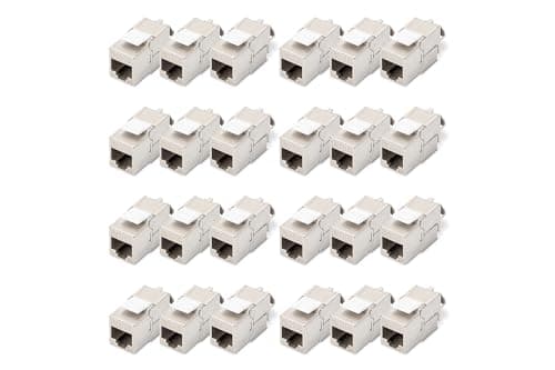 Image of DIGITUS Keystone module Cat-6A Shielded - 24 pieces - RJ45 socket - 500 MHz 10GBase-T - AWG 26-22 - Design compatible - With cable tie - Tool-free installation