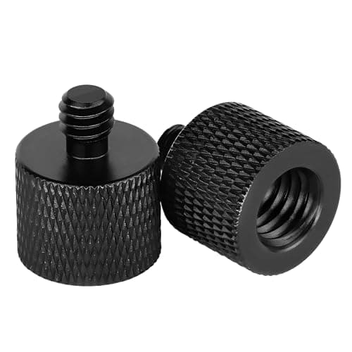 Image of TUYOBG 2 Pack Aluminum Alloy 3/8" Female to 1/4" Male Thread Screw Adapter – Durable Tripod Mount Converter for Camera Monitor, Microphone Stand, Flash Bracket, and Photographic Accessories