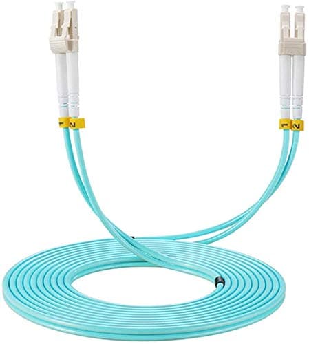 Image of Elfcam® - LC/UPC to LC/UPC Fibre Optic Cable, OM3 Multimode Duplex Fibre Optic Cable 50/125um LSZH, 0.5M