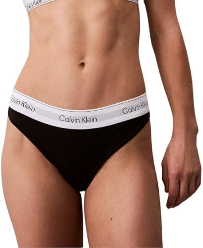 Image of Calvin Klein Women’s Stretch Thong, Black (Black), M
