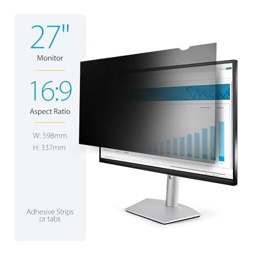 Image of StarTech.com Monitor Privacy Screen for 27 inch PC Display - Computer Screen Security Filter - Blue Light Reducing Screen Protector Film - 16:9 WideScreen - Matte/Glossy - +/-30 Degree (PRIVSCNMON27)