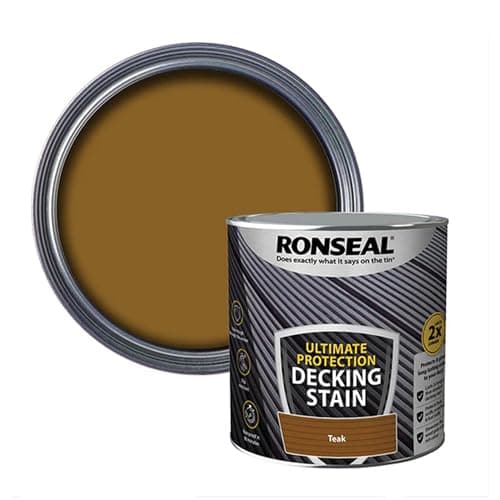 Image of AOC24 - Decking Stain Paint Teak 2.5L - Slip Resistant Ultimate Protection - Use On Exterior Hardwood Softwood Paint - Protects from Scuffs, Scratches and Foot Traffic