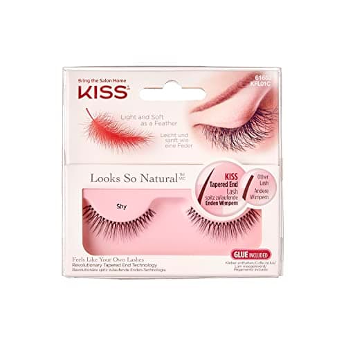 Image of KISS Looks So Natural False Eyelashes, Lightweight & Comfortable, Natural-Looking, Tapered End Technology, Reusable, Cruelty-Free, Contact Lens Friendly, Style 'Shy'