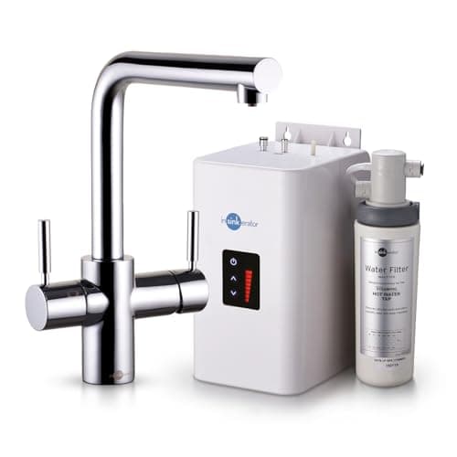 Image of InSinkErator 3N1 Instant Hot Water Tap & NeoTank for Hot, Cold, & Filtered Steaming Hot Water - Near-Boiling Water Tap to 99 Degrees C - Chrome