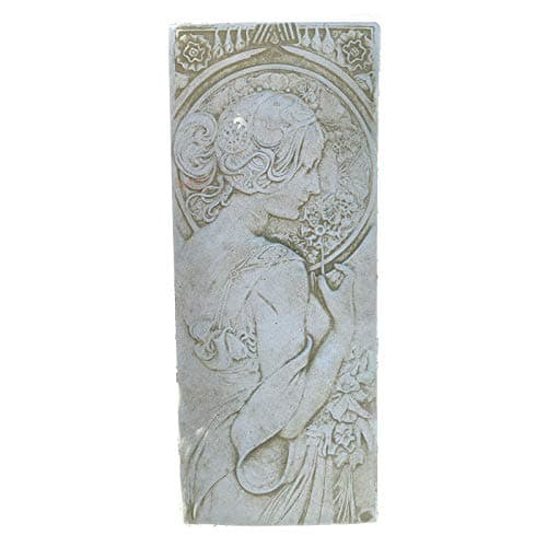 Image of Darthome Stone Garden Statue Ornament Sculpture Art Deco Lady Face Wall Plaque Gift Art A 23cm