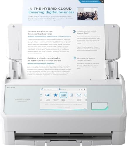 Image of ScanSnap iX2500 (White) High-Speed Duplex Document Scanner, 45 ppm / 90 ipm, 100-Sheet ADF, 600 dpi Optical, 5″ Touchscreen, Wi-Fi 6, USB 3.2 Gen 1×1, PC & Mac