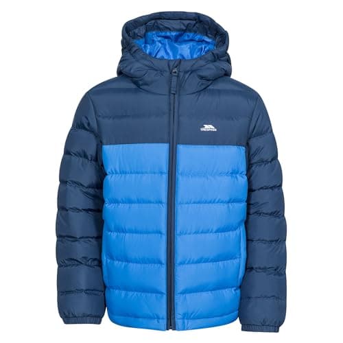 Image of Trespass Kids Padded Jacket Oskar B - Contrast Zip, 2 Pockets, Full Cuffs Elastication, Grown on Hood, Padded Quilted, Rounded Dip at Back, Woven Shell