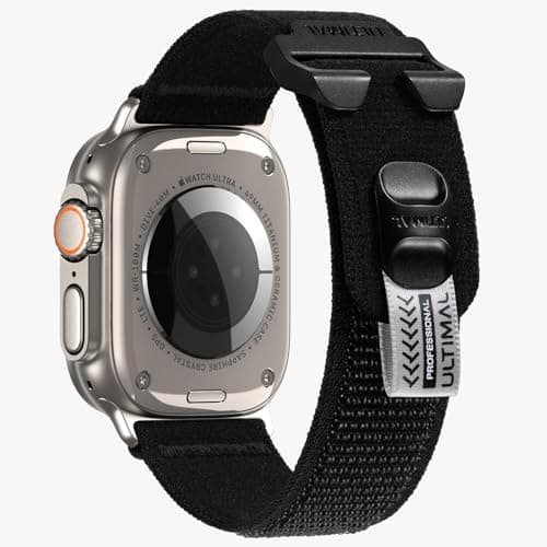 Image of ULTIMAL Compatible with Apple Watch Straps Series 11 10 9 8 7 6 5 4 SE SE2 SE3 Ultra 3/2/1, Elastic Nylon Sport Band for iWatch Strap 46mm 45mm 44mm 49mm (Black)