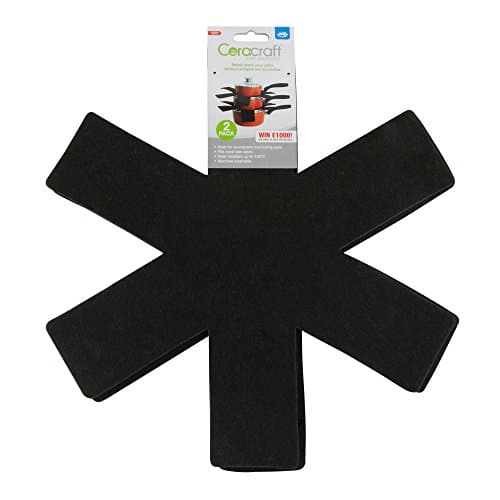 Image of JML Heat-Resistant Felt Pan Protector (Set of 2) in Red/Black