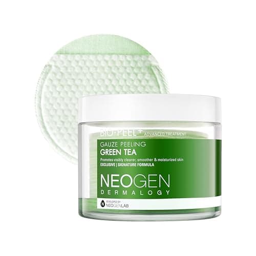 Image of DERMALOGY by NEOGENLAB Bio-Peel Gauze Peeling Pads (Green Tea, 30 pads) – Exfoliating, Soothing & Refreshing Facial Pads with PHA, Green Tea Extract & Centella Asiatica – Korean Skincare K-Beauty