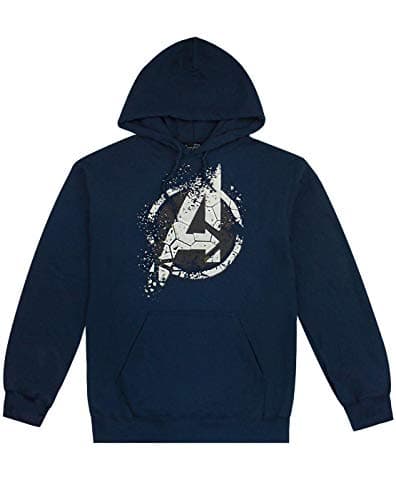 Image of Marvel Avengers End Game Eroded A Logo Mens Hoodie Blue