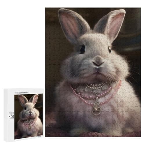 Image of 500 PCS Puzzle For Adults Royal Bunny Jewels Jigsaw for Adults Relax Games Staycation Kill Time Deal As Gifts for The Whole Family 500 PCS