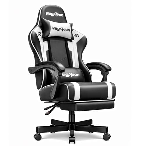 Image of Riftracer Gaming Chair for Adults Gaming Chairs-Video Game Chairs with Footrest Headrest and Lumbar Support Ergonomic Height Adjustable Game Reclining Chair for Gamer Oversize Black