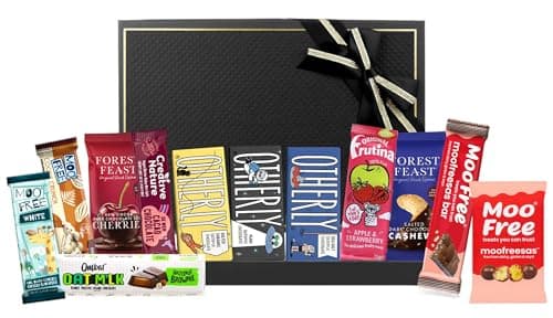 Image of Emartbuy Premium Gourmet Vegan Dairy-Free Healthy Snacks Chocolate Gift Hamper for Christmas, Birthdays, and Special Occasions - Deluxe Vegan Treats