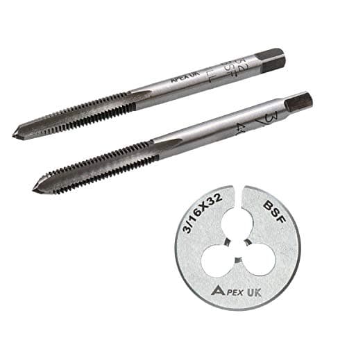 Image of 3/16" x 32 BSF Tap & Die Set Taper Plug & Die Carbon Steel British Standard Fine Thread