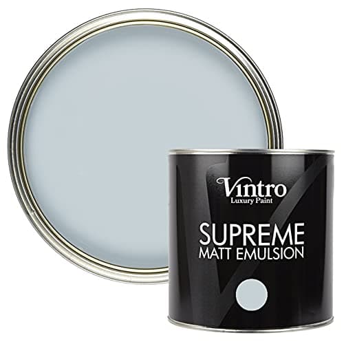 Image of Vintro | Luxury Matt Emulsion | Blue-Grey | Smooth Chalky Finish | Multi Surface Paint | for Walls, Ceilings, Wood and Metal 2.5L (Aurora)