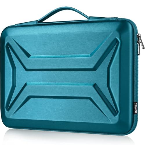 Image of DOMISO 15.6-16 Inch Laptop Hard Case,Waterproof Shockproof Hard Shell Laptop Sleeve Protective Case with Retractable Handle for Macbook Pro/Lenovo ThinkPad/HP ENVY/Dell XPS, Teal