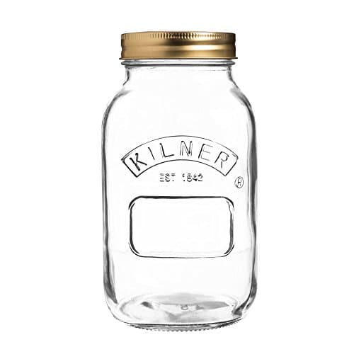 Image of Kilner Preserve Jar 1L (1000ml) Round Glass Screw Top Lid Preservation Storage Jar for Pickling Vegetables Whole Fruits Chunky Chutneys