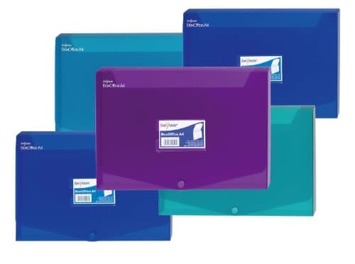 Image of Snopake A4 25 mm BoxOffice – Electra Assorted [Pack of 5] Polypropylene Storage Box with Business Card Holder [13806]
