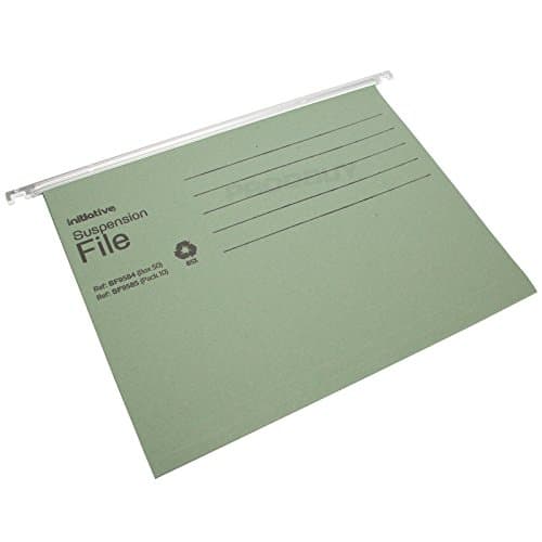 Image of [Box of 50] Green Hanging Suspension Files with Tabs & Inserts (A4)