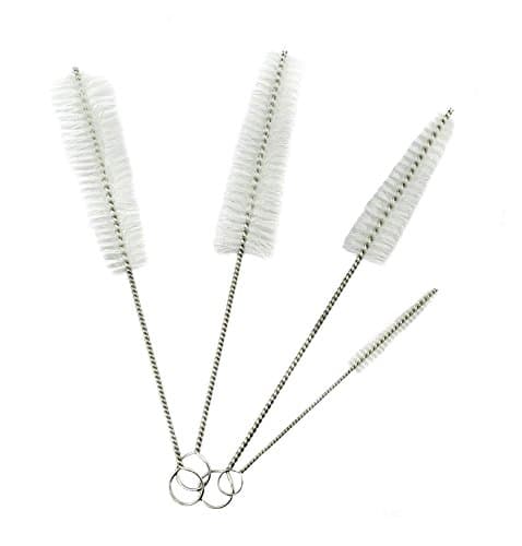 Image of AKORD 4pcs Bottle Kitchen Kettle Spout Teapot Nozzle Clean Brush Set, Stainless-Steel, White, 105 x 6 x 3 cm