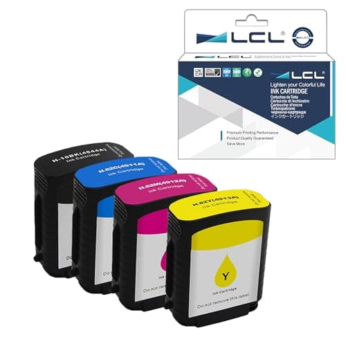 Image of LCL Compatible Ink Cartridge 10 82 C4844A C4911A C4912A C4913A (4-pack Black Cyan Magenta Yellow) Replacement for HP Designjet 100 100plus 500 500ps 500Plus 800 800ps 815 815mfp 820 820mfp