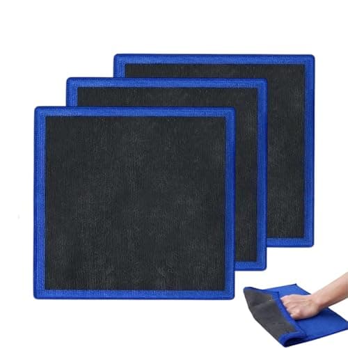 Image of 3 Pack Clay Towel for Car Detailing, Clay Bar Cloth Clay Towel, Fine Grade Microfiber, Reusable Alternative to Clay Mitt and Bar, No Scratch Paint Decontamination, 12"x12" Blue (3 Pack)