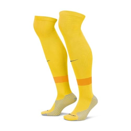 Image of Nike FQ8253-719 Strike Dri-FIT Socks Unisex TOUR YELLOW/UNIVERSITY GOLD/BLACK Size XS