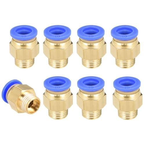Image of TA-VIGOR 10mm Pneumatic Push to Connect Fittings, G1/4 Male Thread Quick Connect Straight Coupler, Air Line Push Fit Connectors for Pneumatic Systems and Air Compressors, 8Pcs