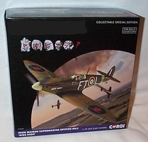 Image of corgi aviation archive Supermarine Spitfire MKII IR0N Maiden Supermarine Spitfire MKII aircraft 1:72 scale limited edition diecast model