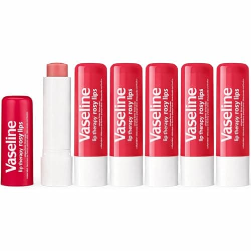 Image of Vaseline Lip Therapy Rosy Lips Lip Balm 4.8g Pack of 6 Sticks, Tinted Lip Balm for Dry Lips, Moisturising Lip Care, Hydrating Lip Balm for Soft Smooth Lips