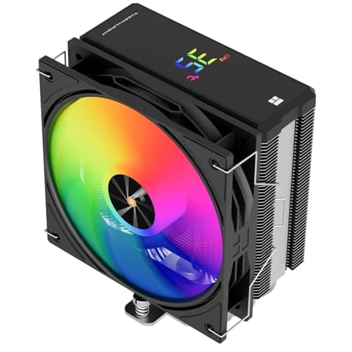 Image of Thermalright Assassin X 120R Digital ARGB Black CPU Cooler, Digital Screen Top Cover, TL-P12-S PWM Quiet Fan CPU Air Cooler, Computer Heatsink Cooling, Support AM4/AM5,Intel LGA1851/1700/115X/1200