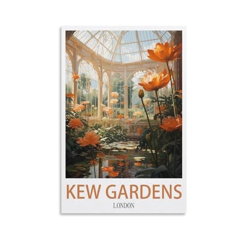 Image of LCYNNH Kew Gardens London Vintage Travel Posters Landscape 08x12inch(20x30cm) Print Poster Home Bathroom Bedroom Office Living Room Decor Canvas Poster