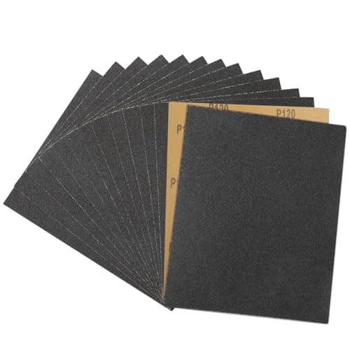 Image of STEBRUAM 15 Sheets Sandpaper 120 Grits Wet and Dry Polishing for Cars Metals Walls Wood Furniture,Sand Paper 9x11 Inch
