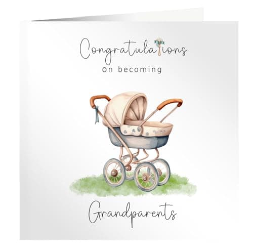 Image of New grandparents card. Congratulations on becoming grandparents. New grandchild