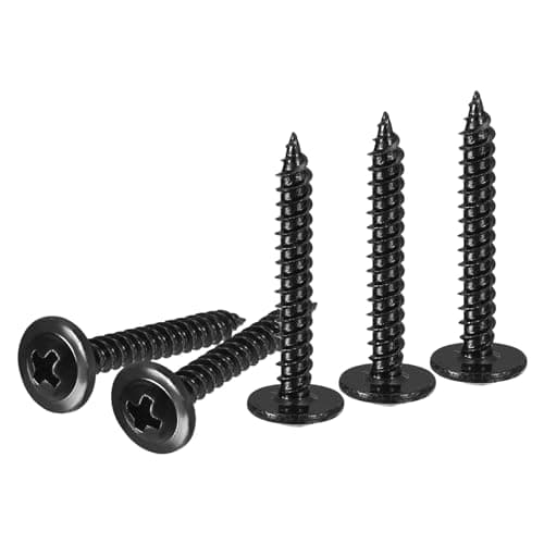 Image of sourcing map 50Pcs #8×1" Phillips Head Self Tapping Screws, Carbon Steel Flat Head High-Strength Quick Tapping Screws Wood Screw for Wood, Metal, Plastic, Black