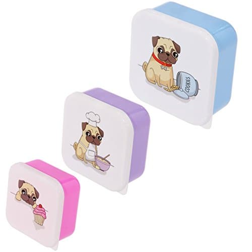 Image of Pug Lunch Box Set of 3