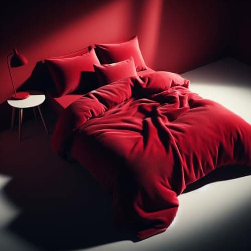 Image of Teddy Bear Duvet Cover Set Super Soft Fleece Warm Winter Quilt with Pillowcases Red King 230cm x 220cm Approximate